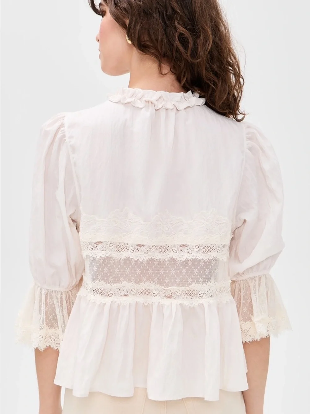 FREE PEOPLE Forever Young Bed Jacket in White Alyssum SIZE SMALL